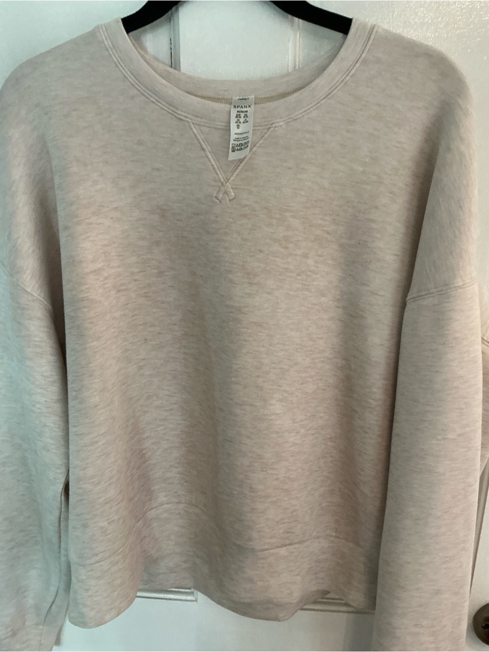 SPANX Soft Crewneck Sweatshirt in Light Taupe